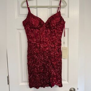 Stacees burgundy homecoming dress